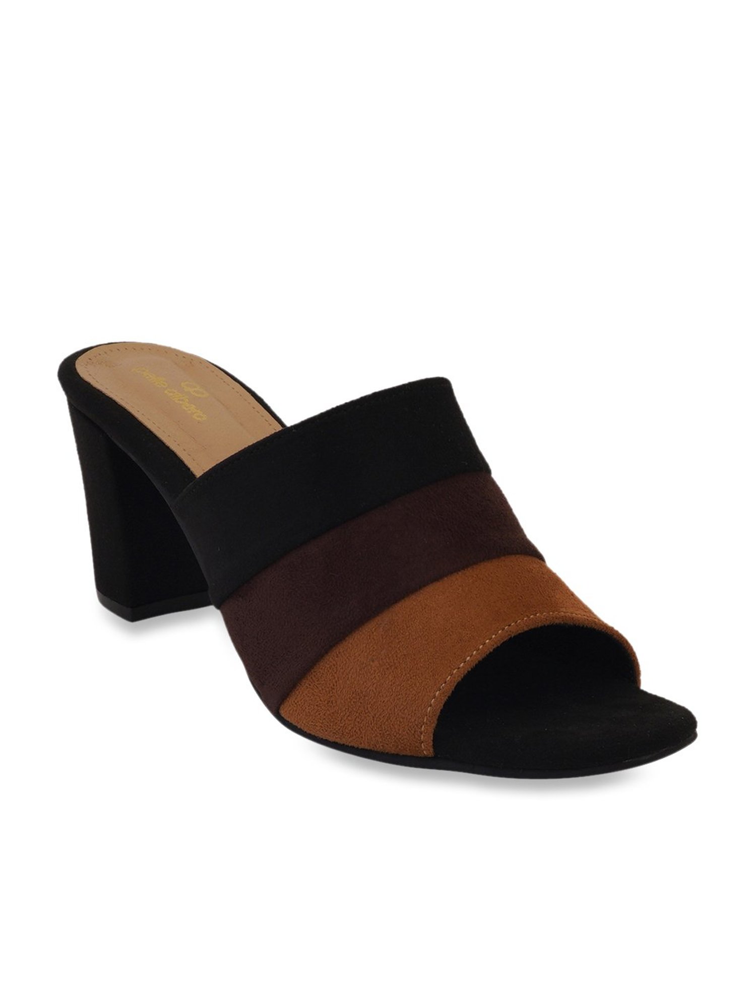 Pelle Albero Women's Black & Brown Casual Sandals