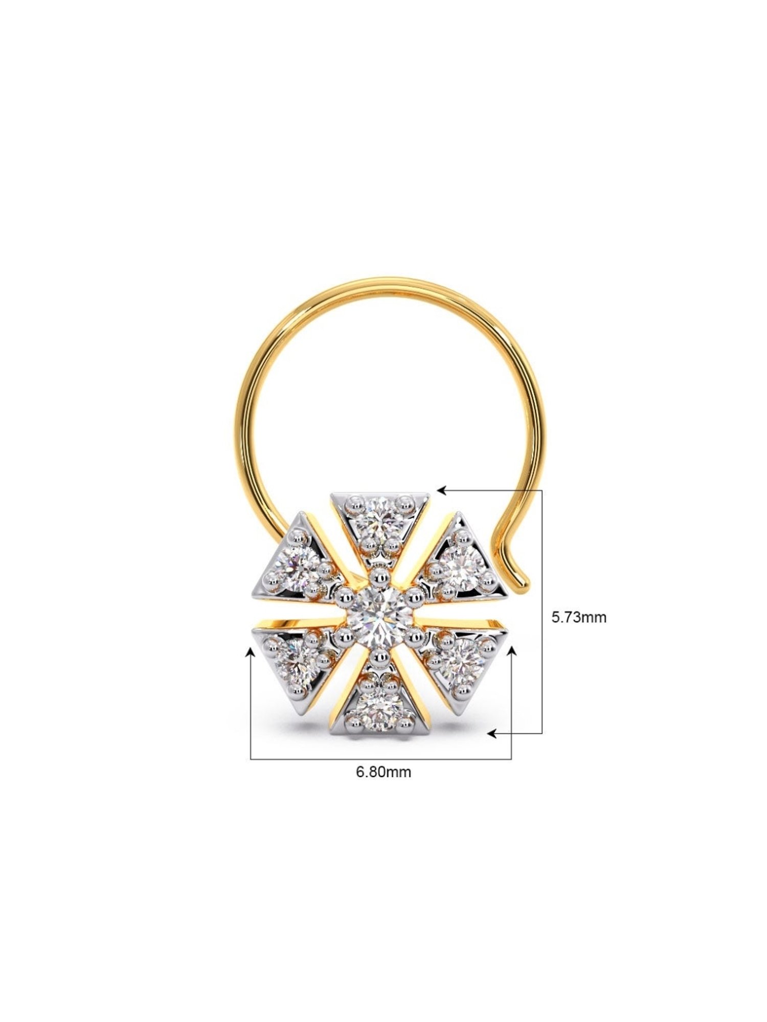 Candere by Kalyan Jewellers 18k Yellow Gold and Diamond Nosepin for Women