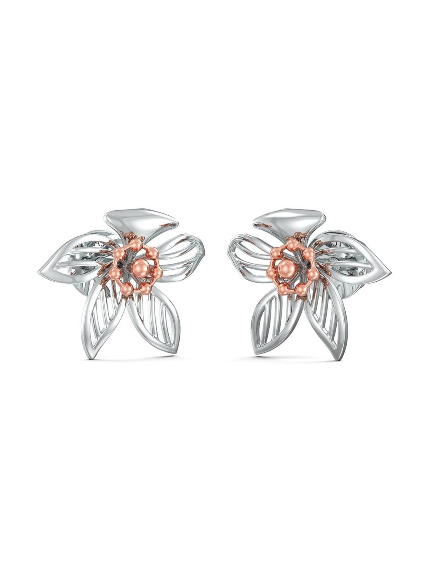 Joyalukkas 950 Platinum Nature Organic Flower Earrings