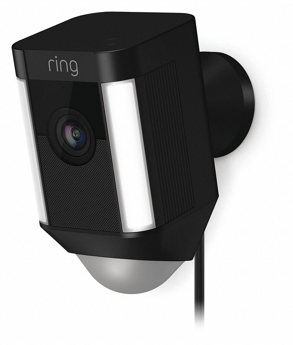Ring Spotlight Cam Wired, HD Two Way Talk Security Camera Black