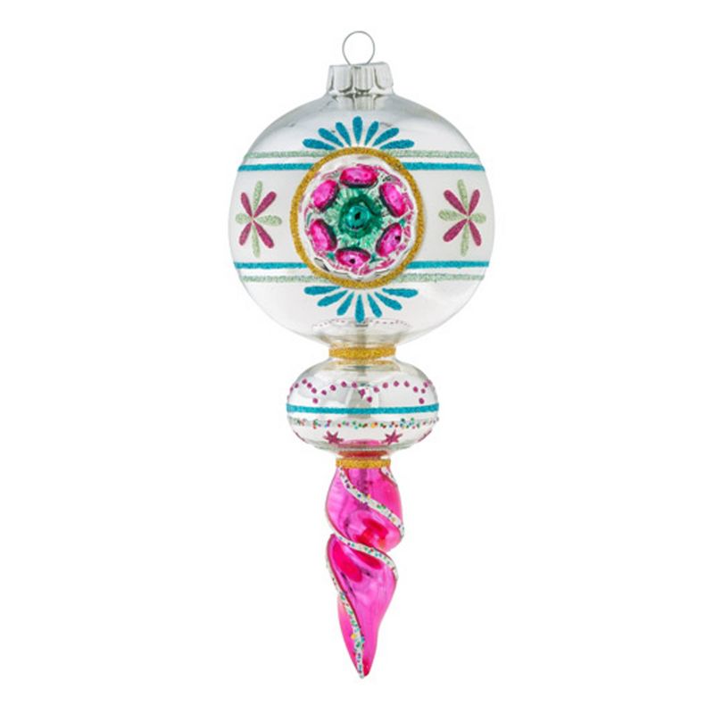 Shiny Brite 7.0" Vc One Ball Drop W/ Reflector Vintage Celebrations Ornament  -  Tree Ornaments