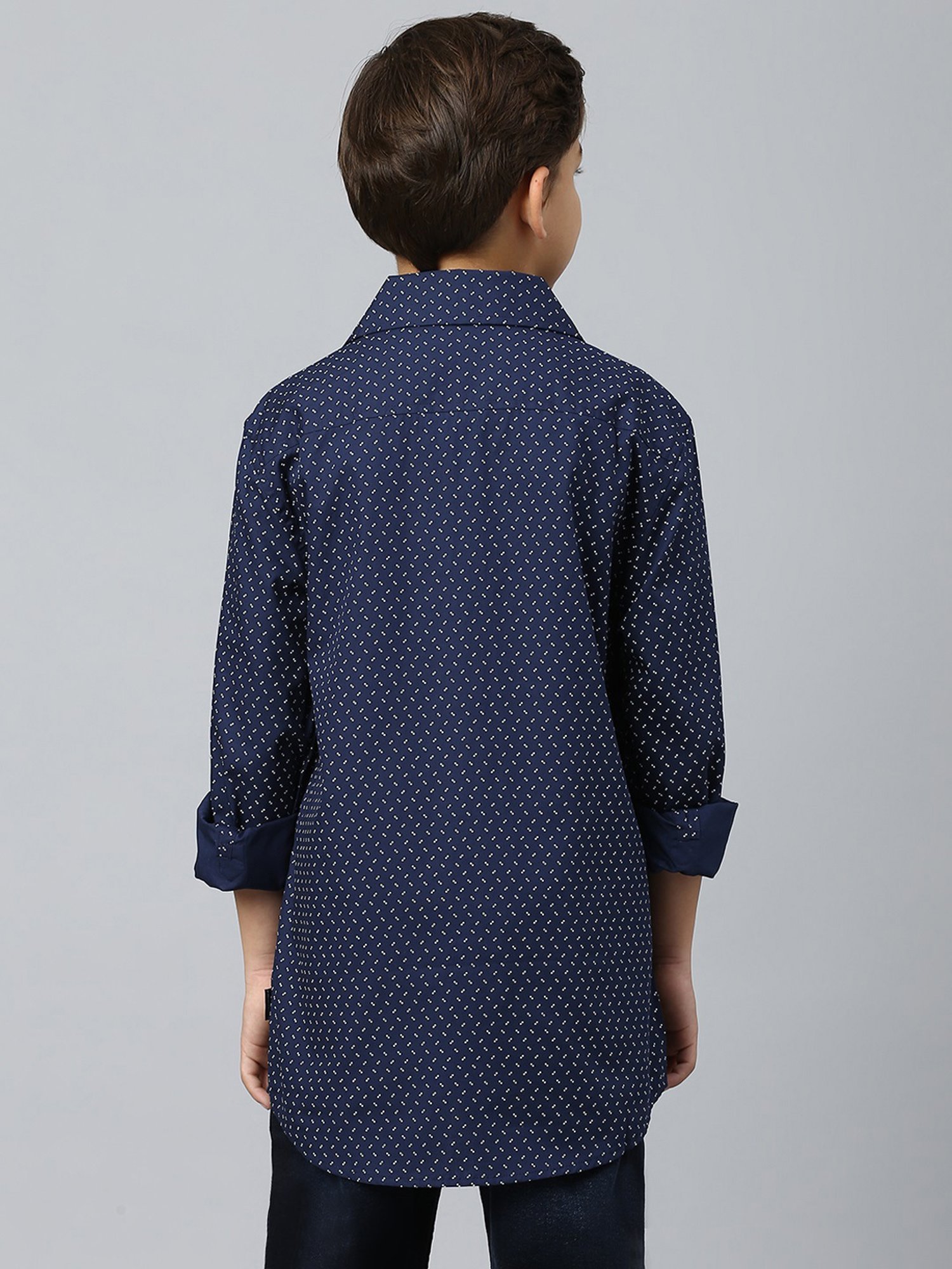 Beverly Hills Polo Club Kids Navy Checks Full Sleeves Shirt