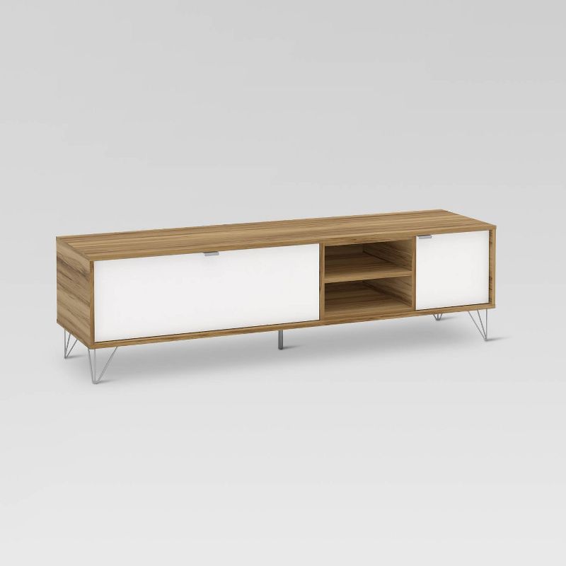 62" Tribecca Tv Stand Light Brown/White - Chique