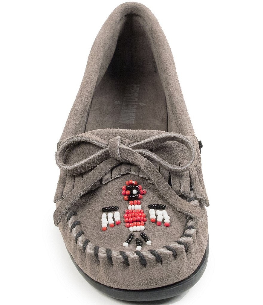 Minnetonka Thunderbird II Beaded Suede Moccasins