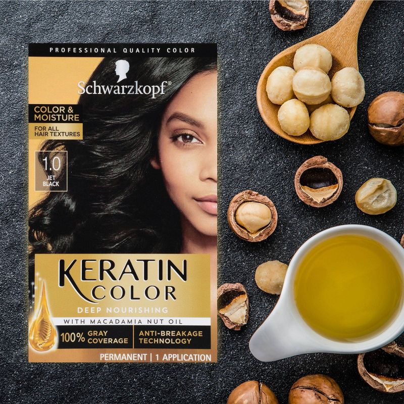 Schwarzkopf Keratin Color Jet Black Permanent Hair Color - 6.2oz