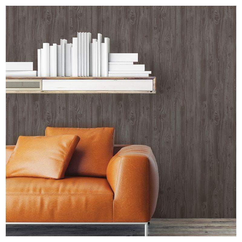 Devine Color Textured Driftwood Peel & Stick Wallpaper Buck