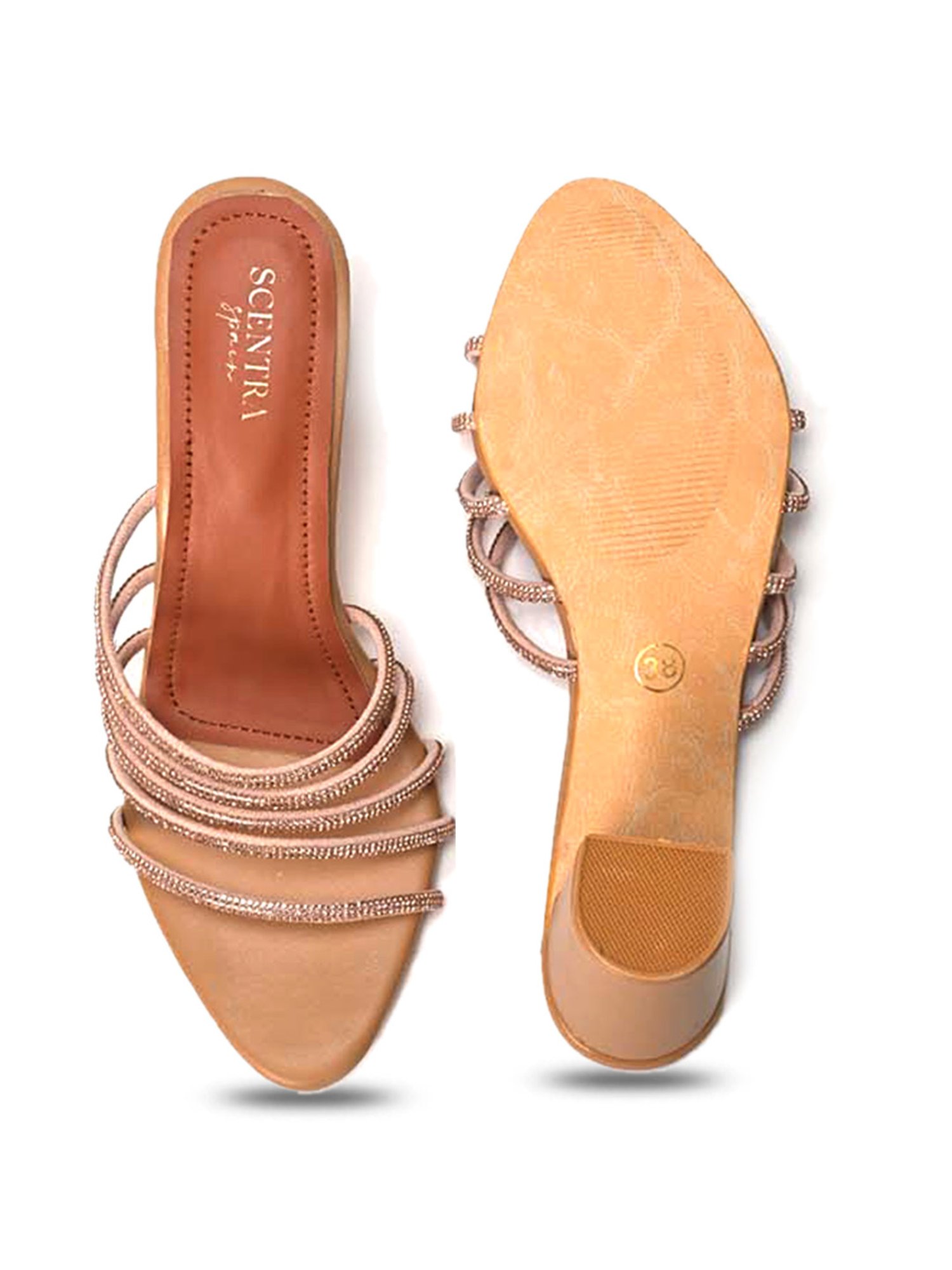 Scentra Women's Brown Casual Sandals