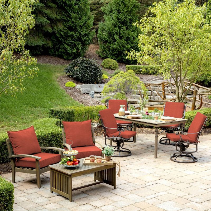 Sedona Woven Outdoor Cushion Set Orange - Arden Selections