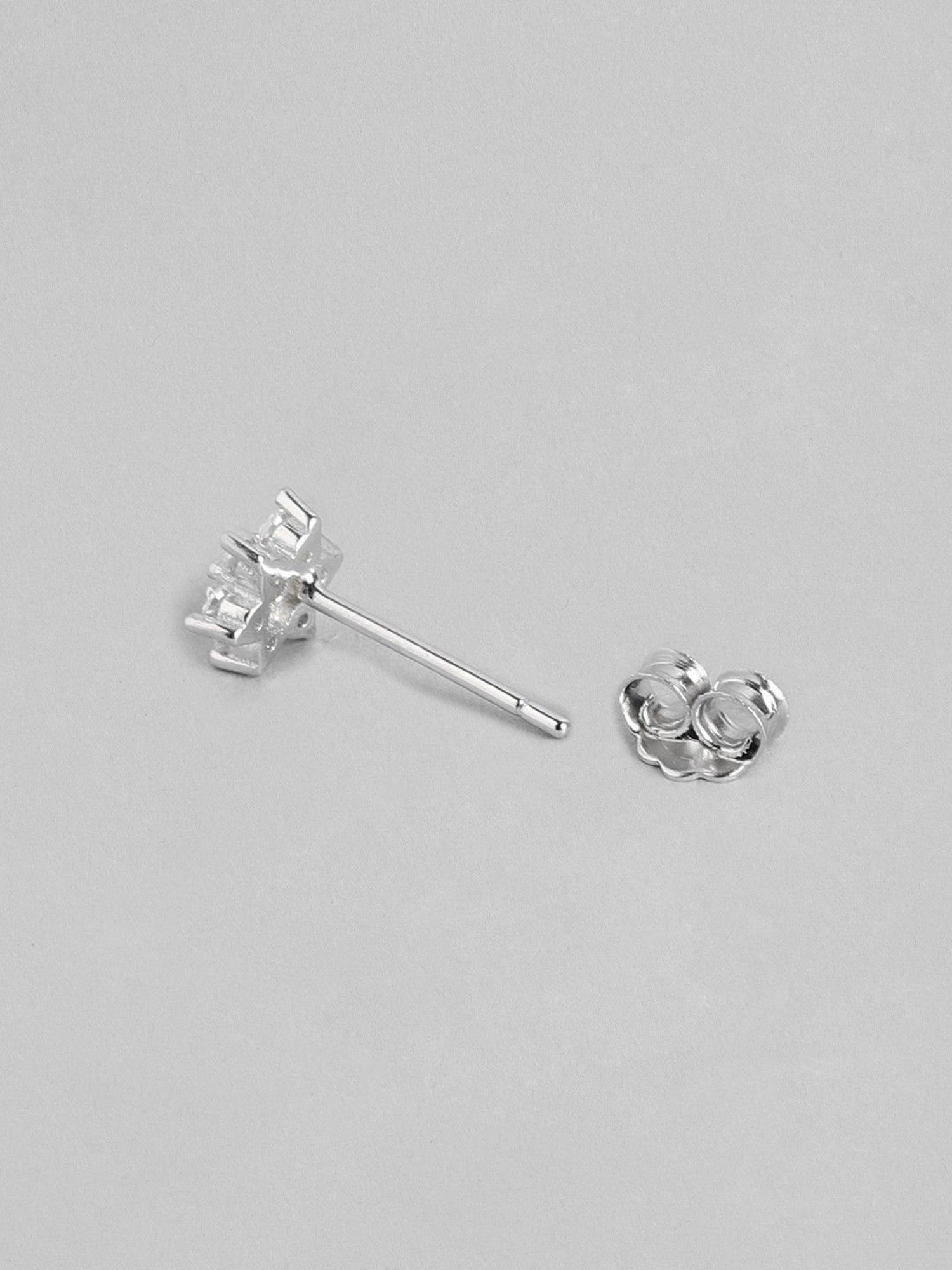 Zavya 92.5 Sterling Silver Nakshatra Floral Earrings for Women