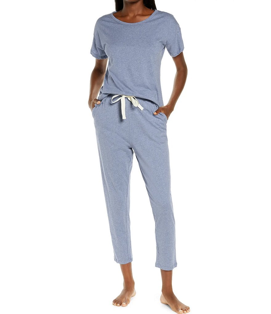 Papinelle Solid Organic Cotton Knit Tee & Jogger Coordinating Pajama Set
