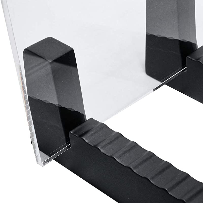 Vinyl Record Storage Holder - Vinyl Storage Rack 50 Album Holder Display Stand - Pine Wood Record Album Storage with Flame Polished Acrylic Ends - Vinyl Record Holder for Albums and LPs