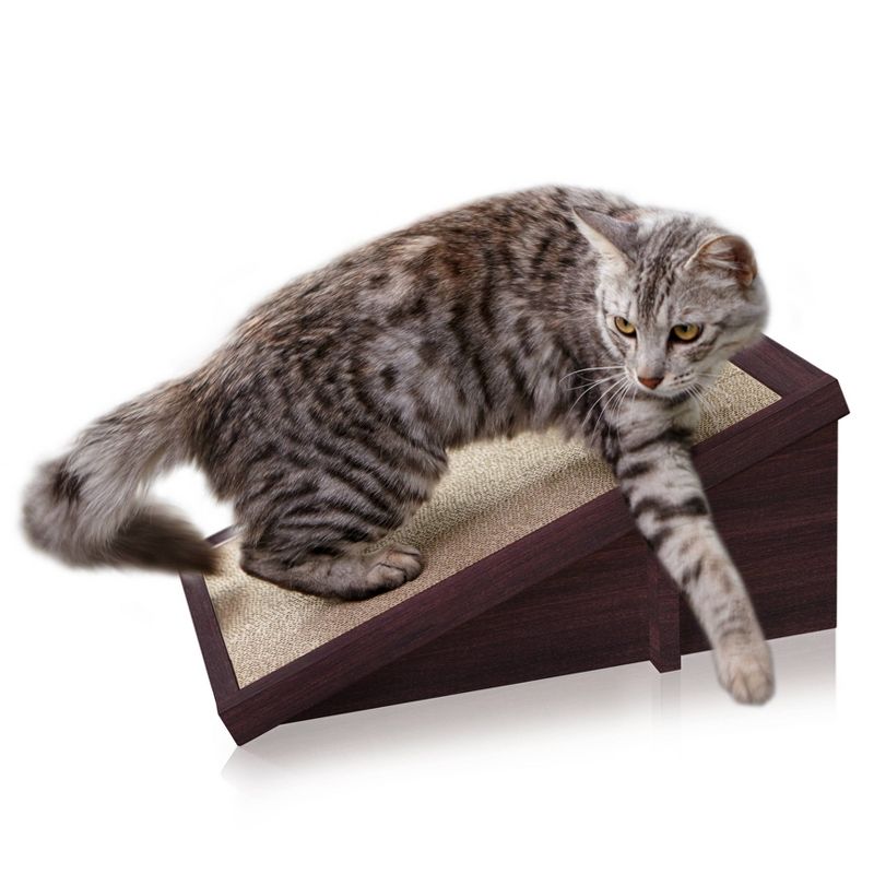 Way Basics Eco Incline Cat Scratcher - Espresso Brown