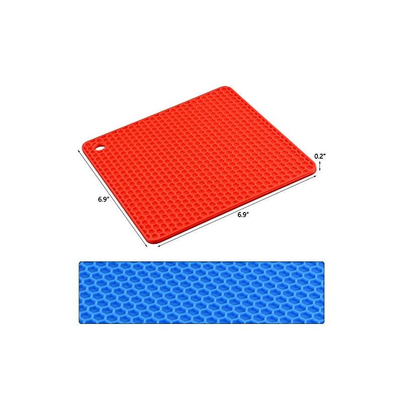 Pot Holder Trivet Mats - Hot Pads Spoon Rest, Multipurpose Trivet for Hot Dishers Heat Resistant Food Grade Set of 4