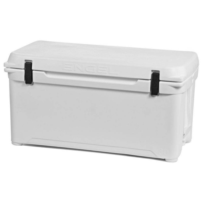 Engel High Performance 74-Quart Portable Durable Rotomolded Airtight 75 Can Hard Cooler and Ice Box for Camping, Sports Events, and Fishing, White