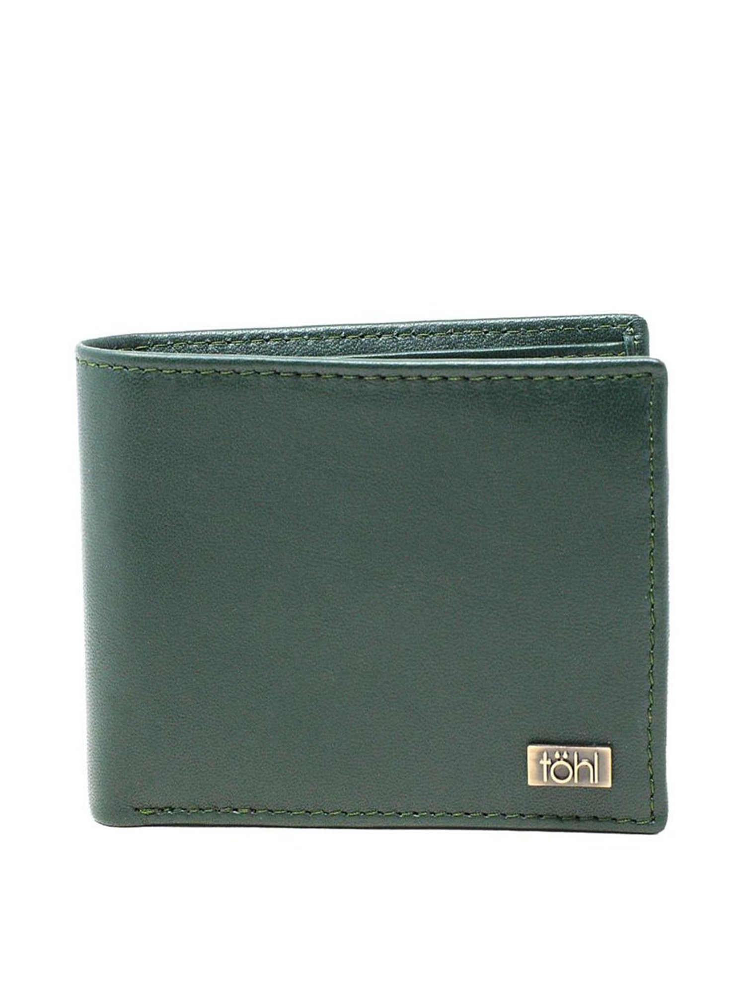 Tohl Kirov Green Casual Leather Bi-Fold Wallet,Keychain & Pen Holder Set for Men