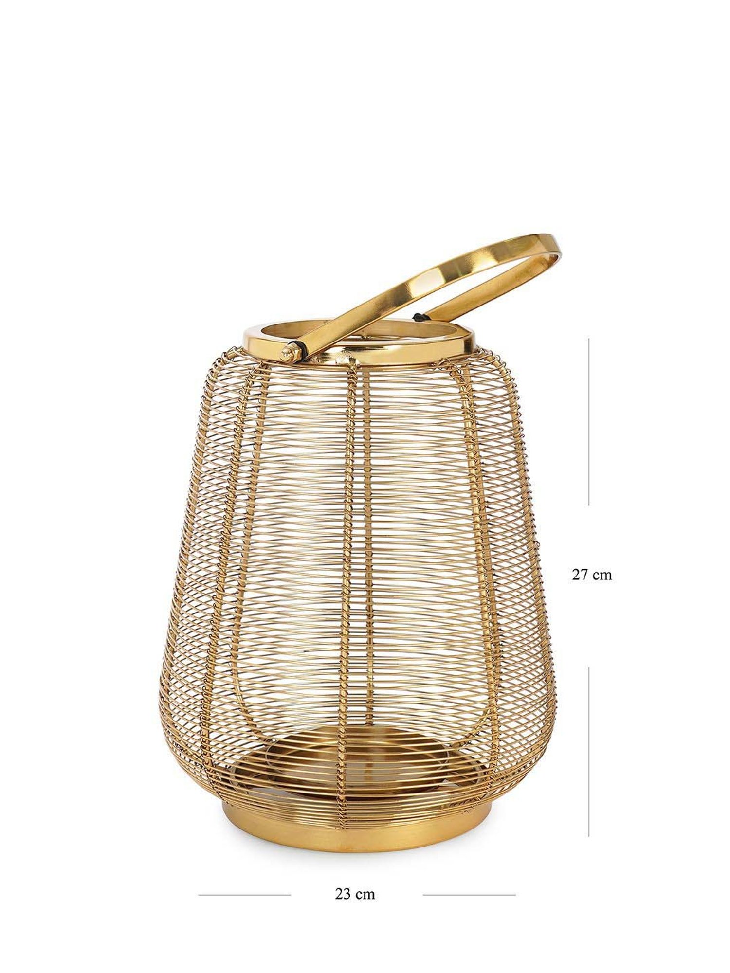 Pure Home and Living Gold Metal Round Lantern