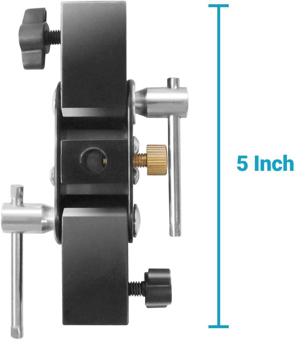 Julius Studio [2-Pack] Flash Shoe Bracket 5-inch Tall Multi Functional Including Umbrella Reflector Holder, Light Stand Tripod Mount, 1/4, 3/8 Inch Male, Female Thread, Photo Studio, JSAG564