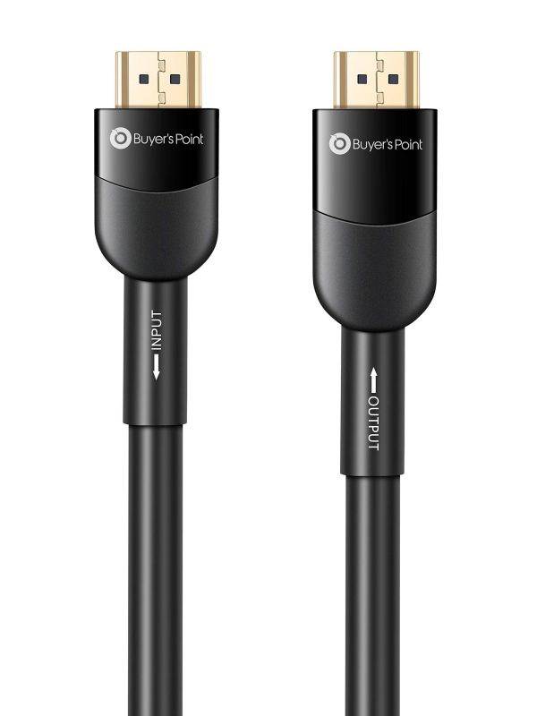 Buyer&rsquo;s Point HDMI 2.0 Cable 100 feet with RedMere Signal Booster (Active HDMI Cable) 4K UHD, 3D, HDR, Ethernet, Audio Return, 24AWG and CL3 Rated, HDTV, Roku, Blue-ray, PS4, PC (2, Black)
