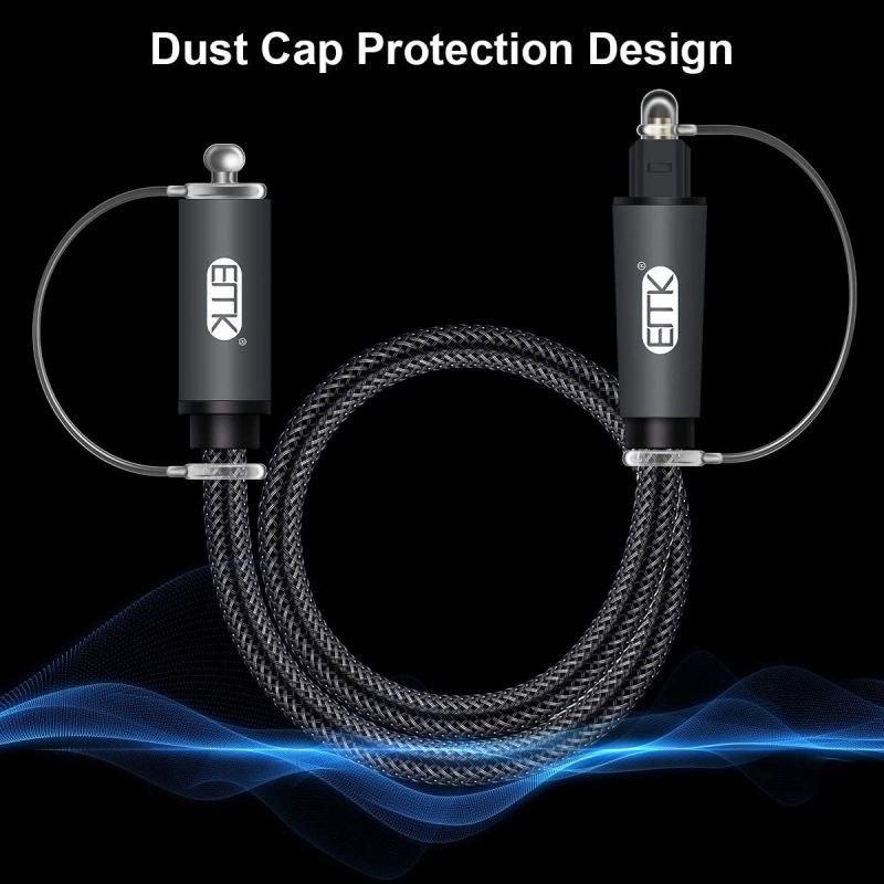 Optical Extension Cable Male to Female Coupler CableToslink Audio Cable Nylon Braided Jacket 24K Gold-Plated Fiber Digital Extension Adapter Cable for Home Theater Sound bar TV PS4 Xbox (3.3ft)