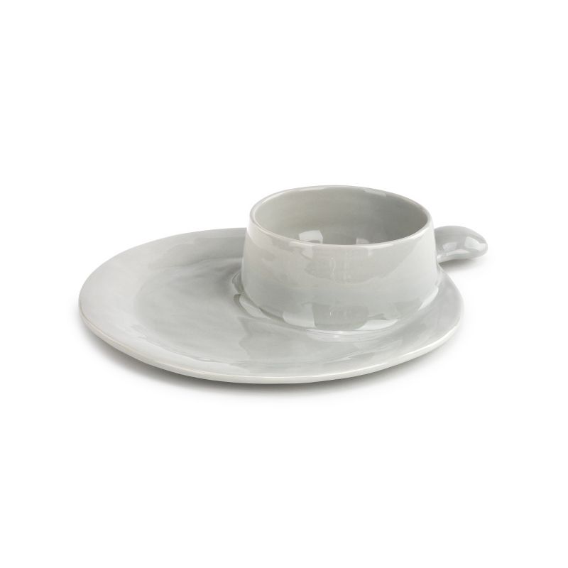 Square Melamine Polka Dot Dinner Plate 10.5" Gray Mist - Room Essentials™