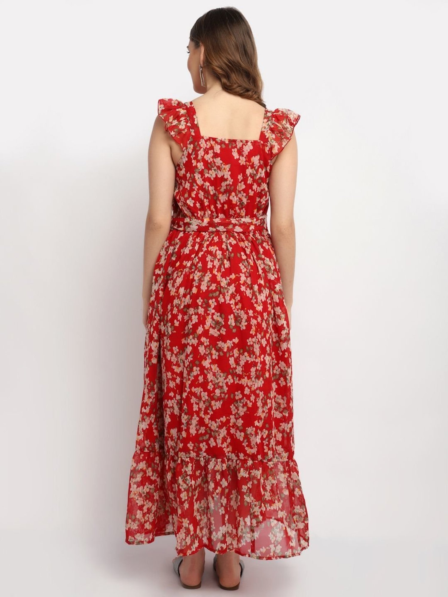 Moms Maternity Red Printed Dress