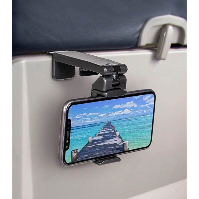 Airplane in Flight Phone Mount Handsfree Phone Holder for Desk with MultiDirectional Dual 360 Degree Rotation Pocket Size Travel Essential Accessory for Flying US Patent US10272847 B1