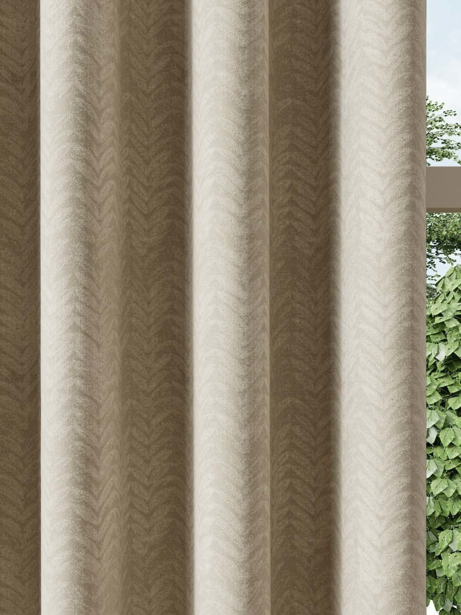 DDecor Beige Self Polyester 7 ft Door Curtain