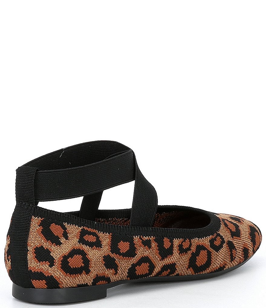 Antonio Melani Brennlee-A Leopard Print Knit Elastic Ankle Flats