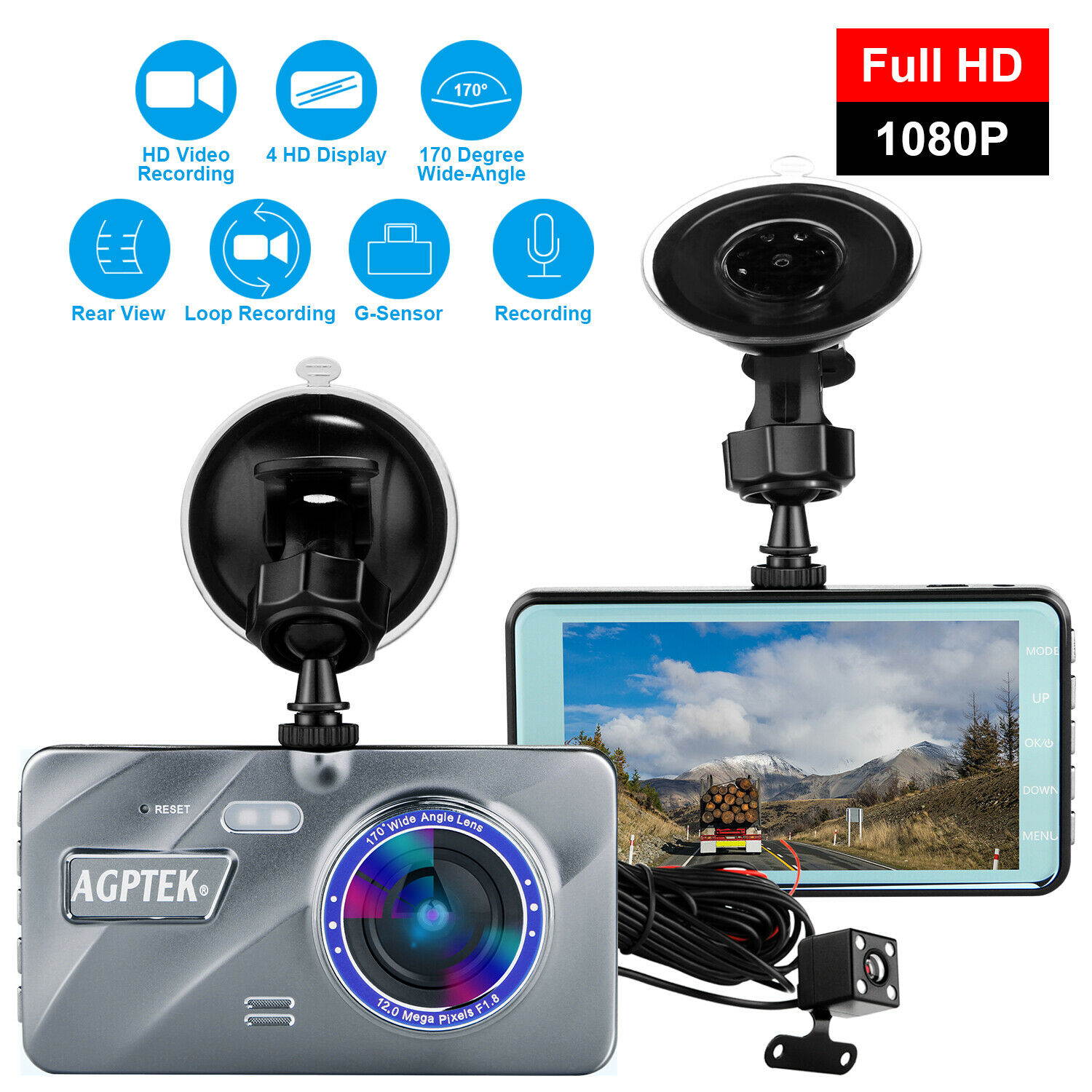 Vehicle Car HD 1080P Dashboard DVR Camera Video Recorder G-Sensor Dash Security