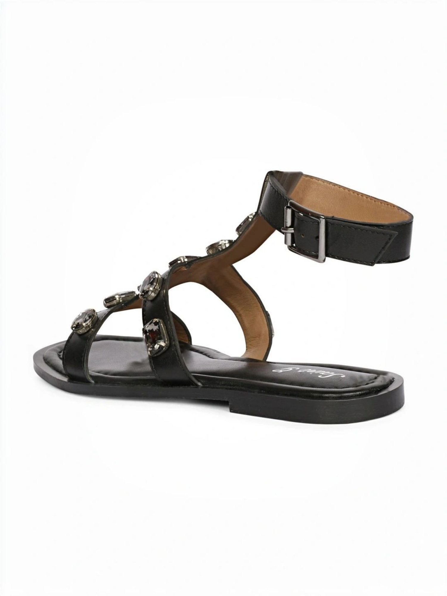 Saint G Women's Black Ankle Strap Sandals