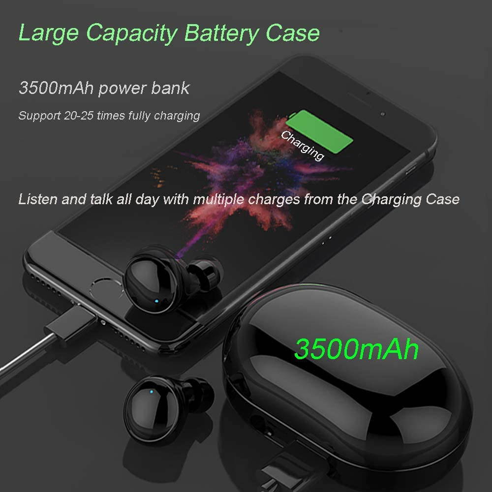 Wireless Earbuds Bluetooth 5.0 Headphones, 120H Playtime Deep Bass Stereo Sound Earbuds with Microphone, IPX8 Waterproof Headphones with Charging Case for Sports