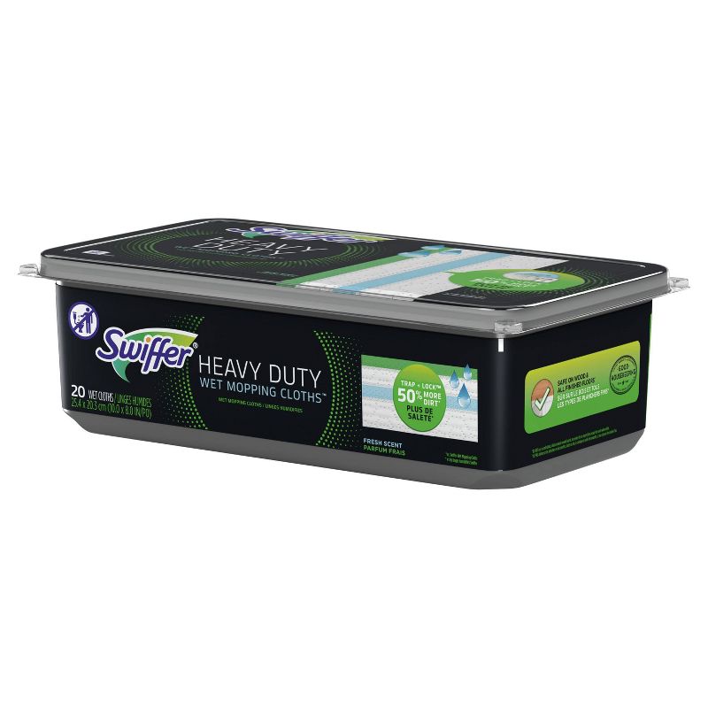 Swiffer Sweeper Heavy Duty Multi-Surface Wet Cloth Refills for Floor Mopping and Cleaning Fresh scent - 20ct