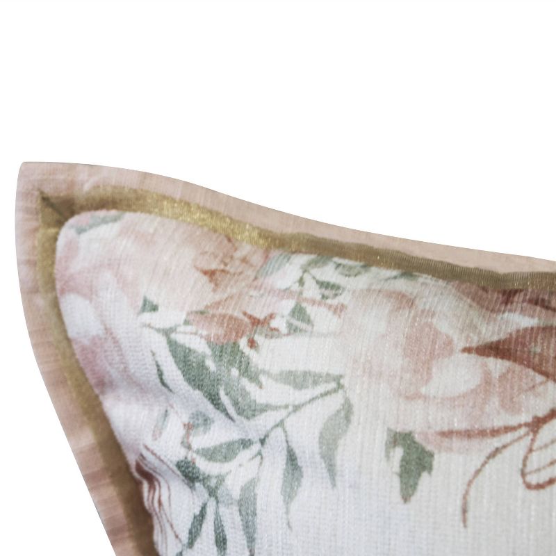 12"x20" Celebrations Floral Beaded "Mr & Mrs" Lumbar Pillow Oyster/Pink - Edie@Home