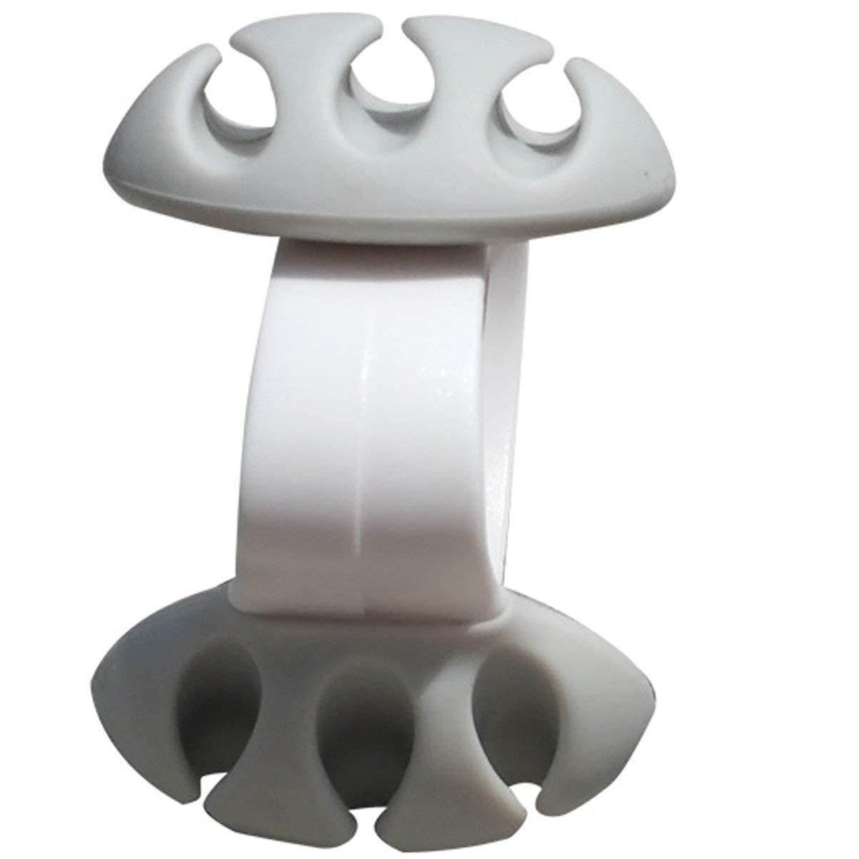 Coralpearl Non Adhesive Weighted Desk Cable Drop Clips Silicone Desktop Organizer Small Line Ties Fixer Tidy Table Top Wire Holder Clamp Cord Management Set for Home Office (White 2pcs)