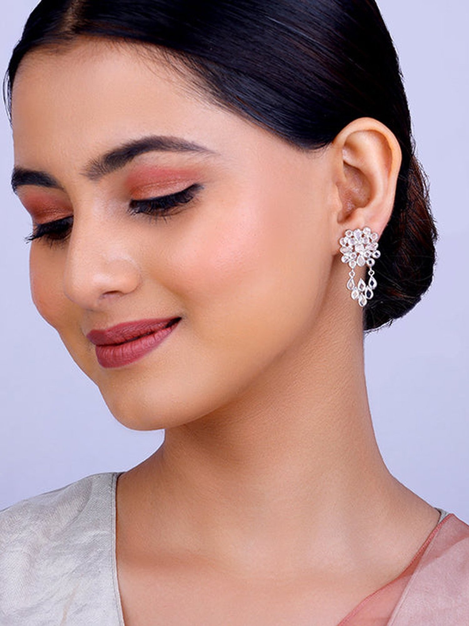 GIVA 925 Silver Sawarne Lage Earrings for Women & Girls