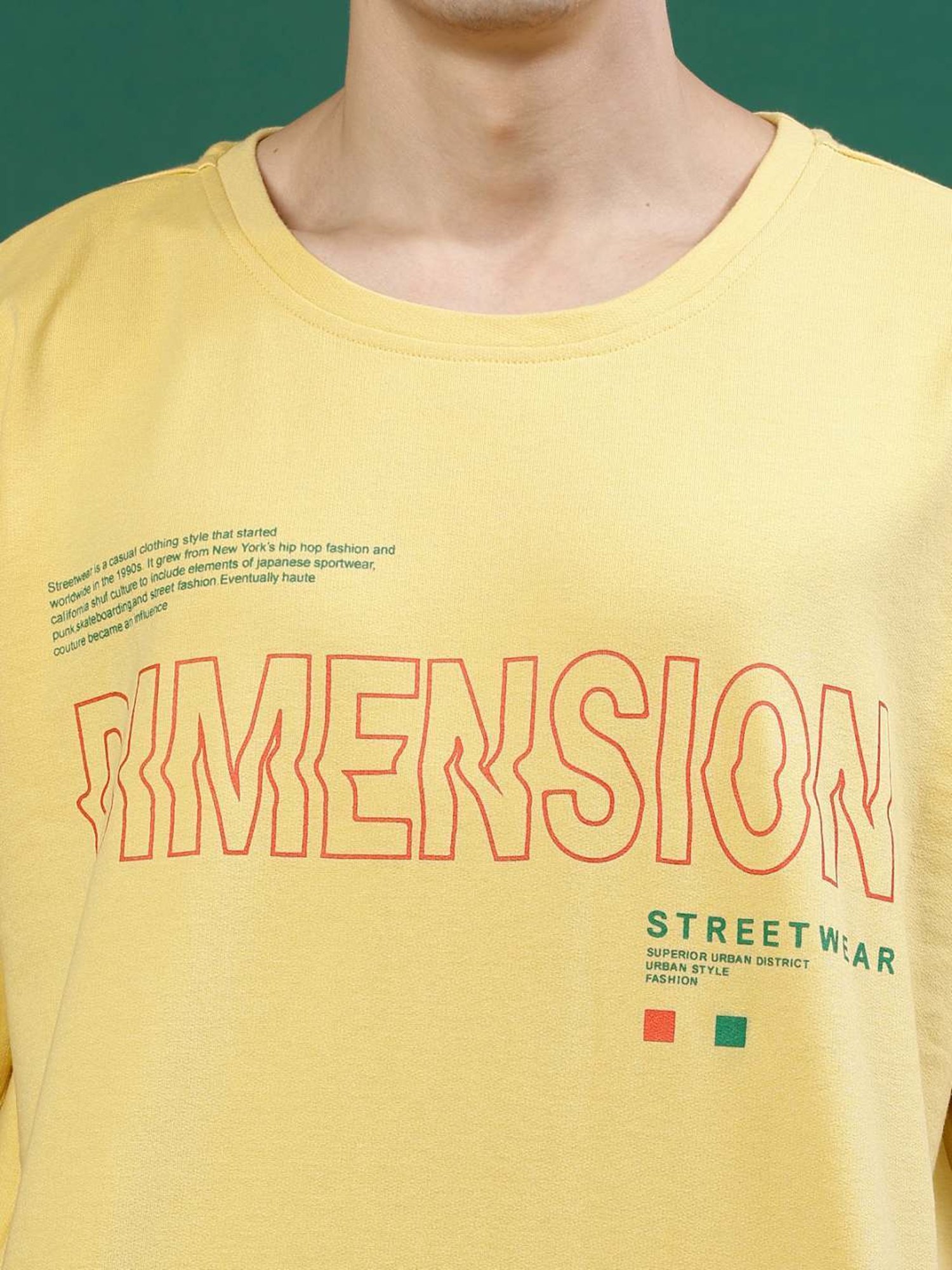 Rigo Yellow Cotton Loose Fit Printed T-Shirt