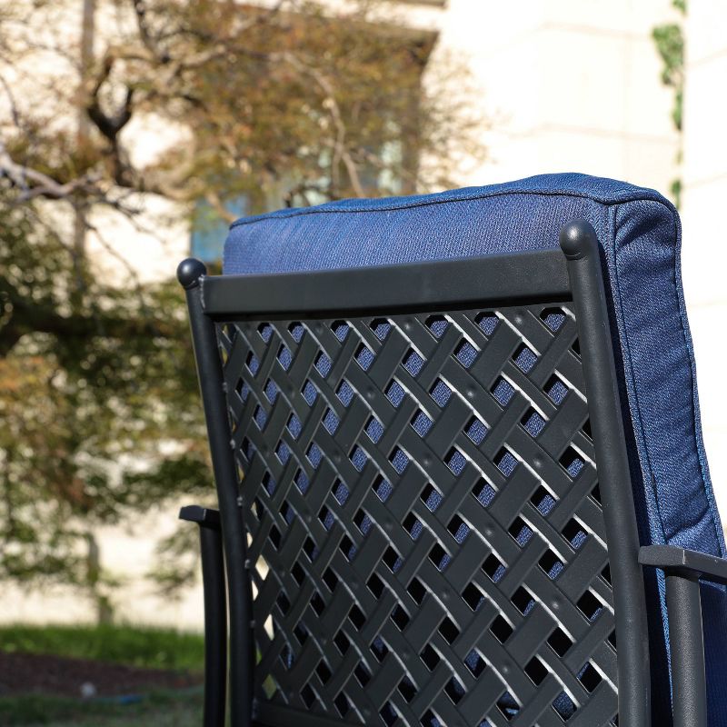 2pc Steel Outdoor Patio Accent Chairs Blue - Lokatse