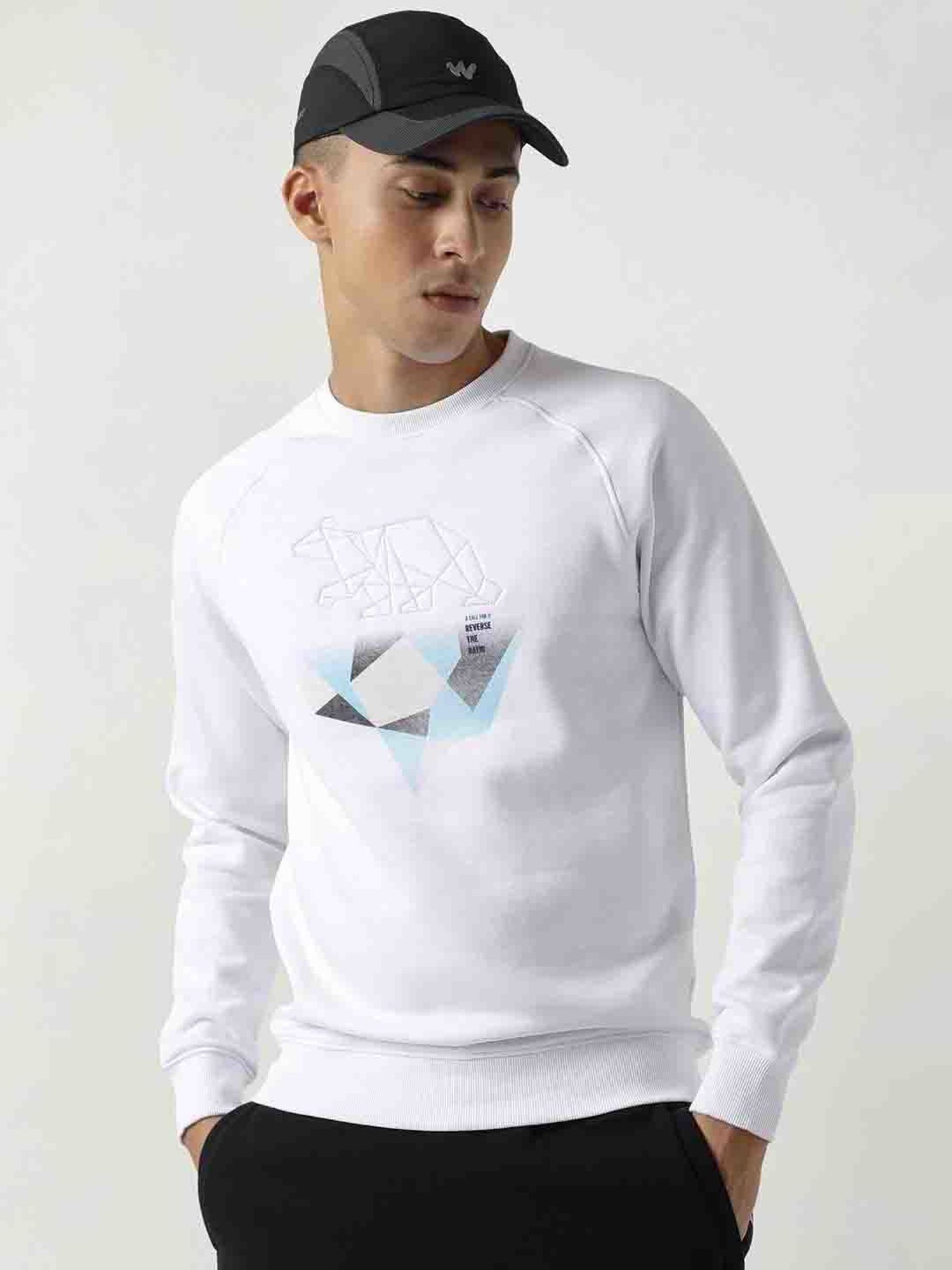 Wildcraft White Regular Fit Printed Sweatshirt