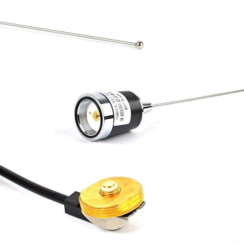 TCJ-N1 Dual Band NMO 144Mhz/430Mhz Mobile FM Tranceiver 2M/70cm Antenna with 13 ft RG58 Coax Cable NMO to UHF PL259 Connector for Yaesu Kenwood HYT Vertex Icom Mobile Radios