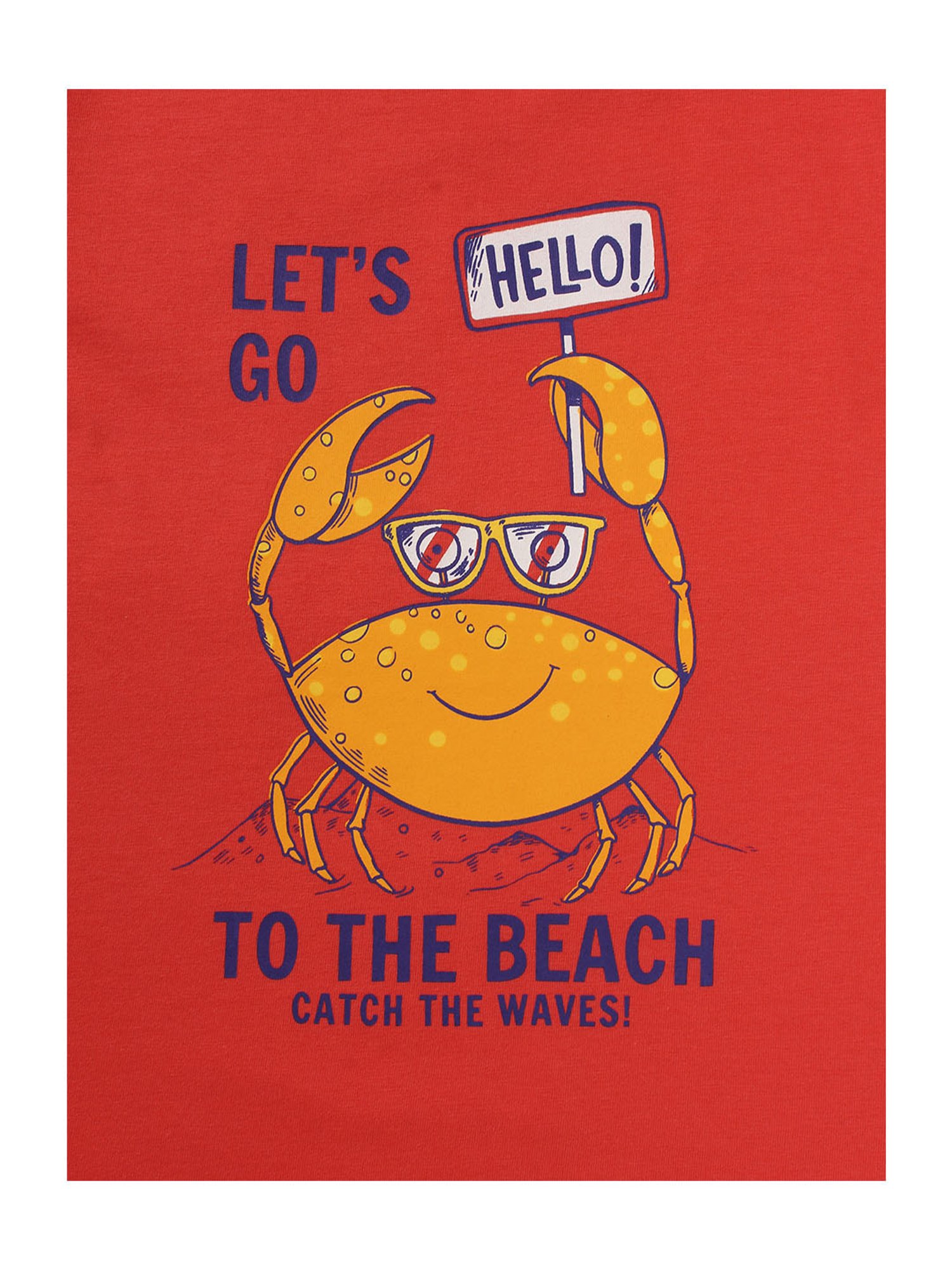 Cub McPaws Kids Red Printed  T-Shirt