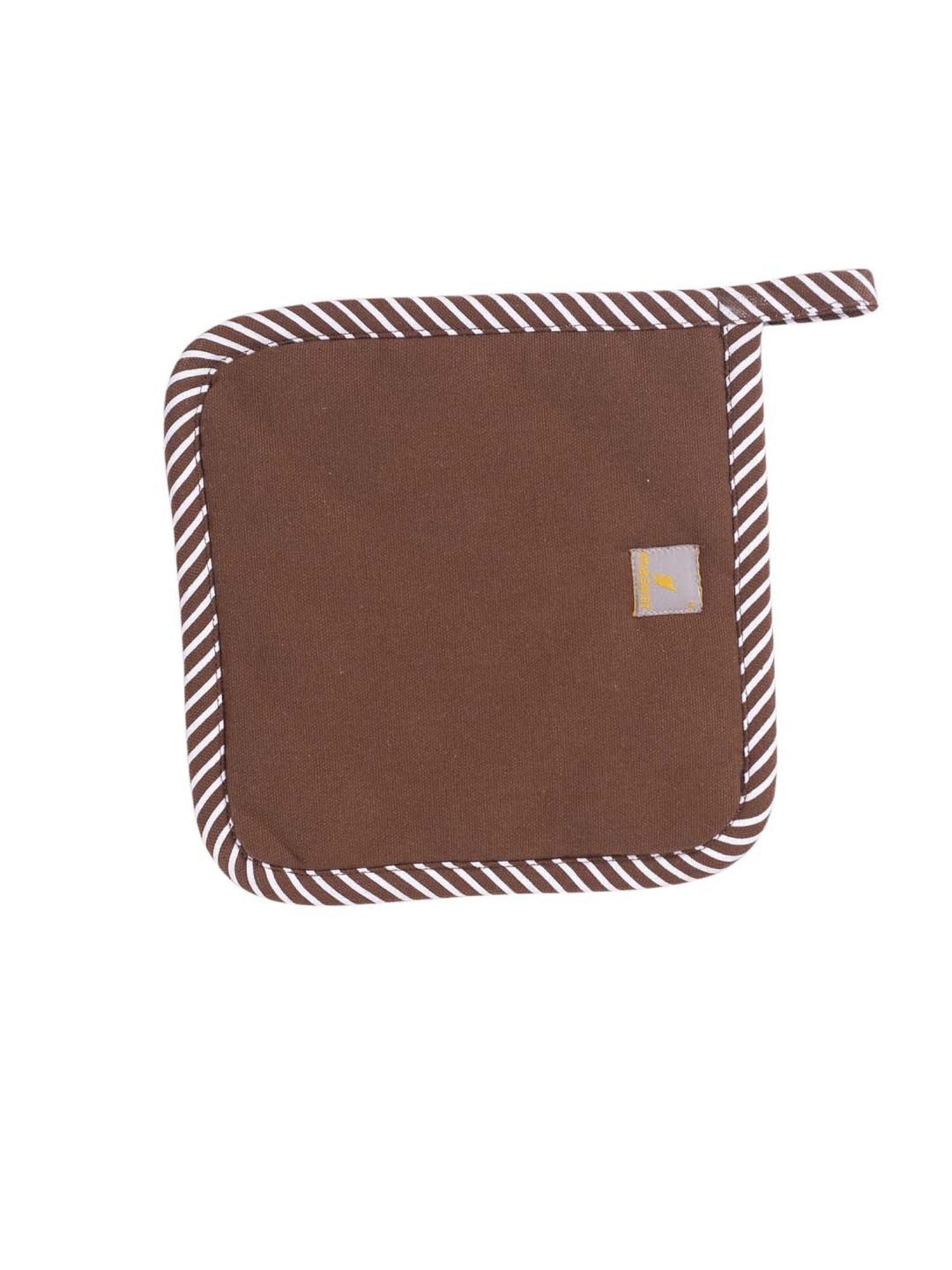 Maspar Brown 100% Cotton 225 GSM Pot Holder - Set of 2