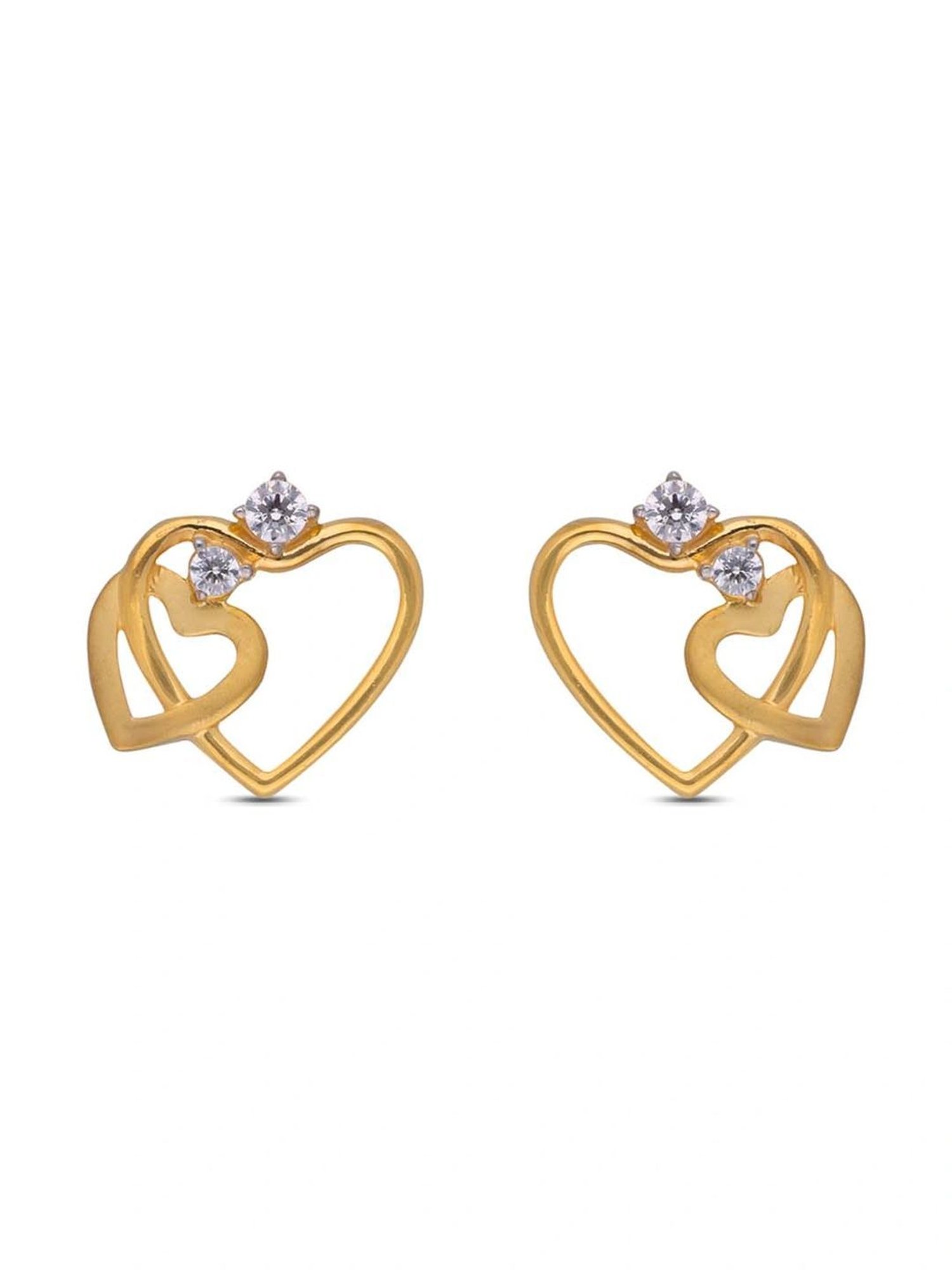CKC Eternal Love: Heart-Shaped Gold Earstuds