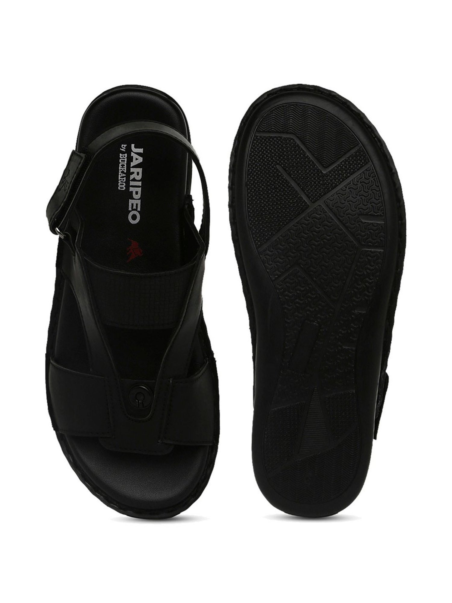 Jaripeo by Buckaroo Men's EGON Coal Black Back Strap Sandals