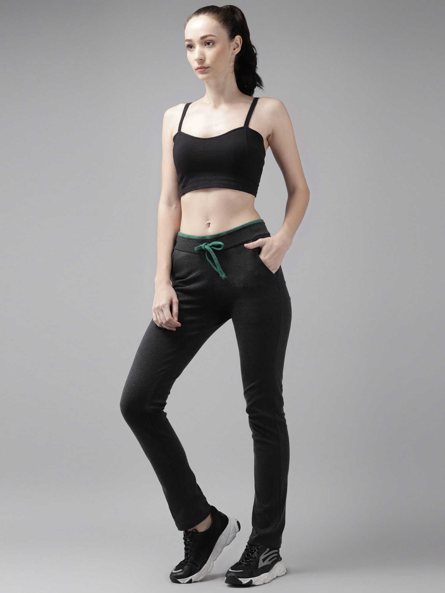 Cayman Grey Mid Rise Trackpants