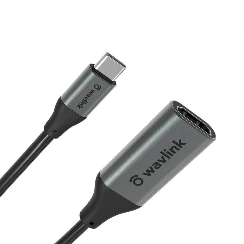 USB C to HDMI Port Adapter 4K@60Hz Converter, WAVLINK Type C to HDMI Female Cable Cord, Portable Connector for Microsoft Windows, Mac OS X, PC/Laptop with Type C (DP Alt Mode), HD Monitors, Projector