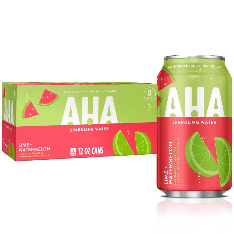 AHA Lime + Watermelon Sparkling Water - 8pk/12 fl oz Cans