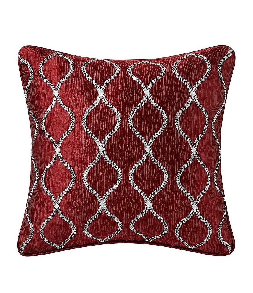 Rose Tree Norwich Ogee Embroidered Square Pillow