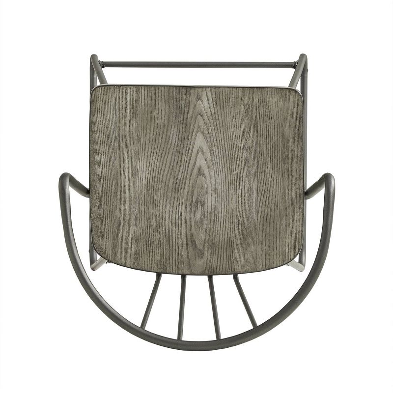 Set of 2 24" Nowell Iron Finish Counter Height Barstools Gray - Inspire Q