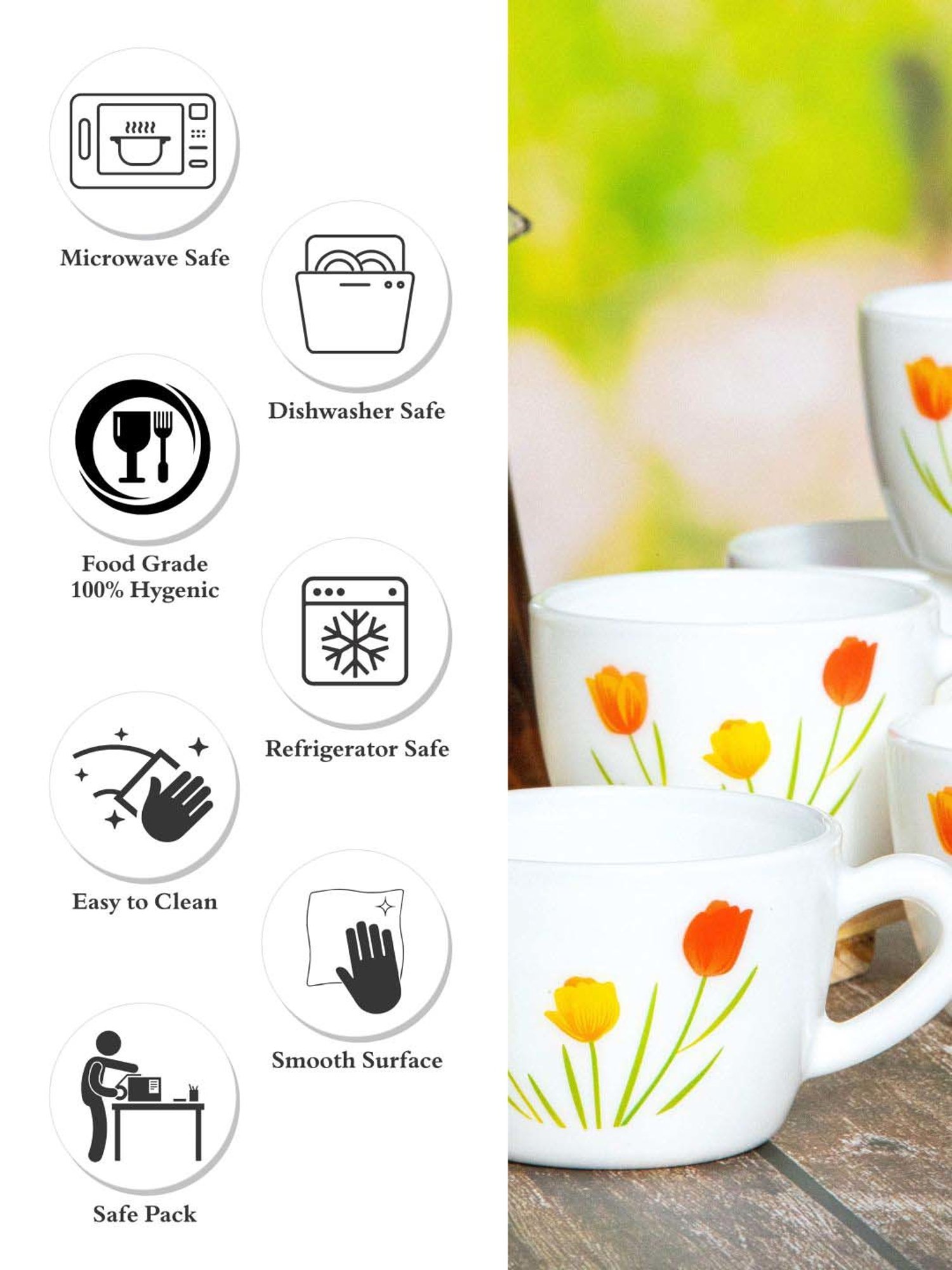 Cello Multicolor Glass Coffee Mug (0.13 L) - Set of 6