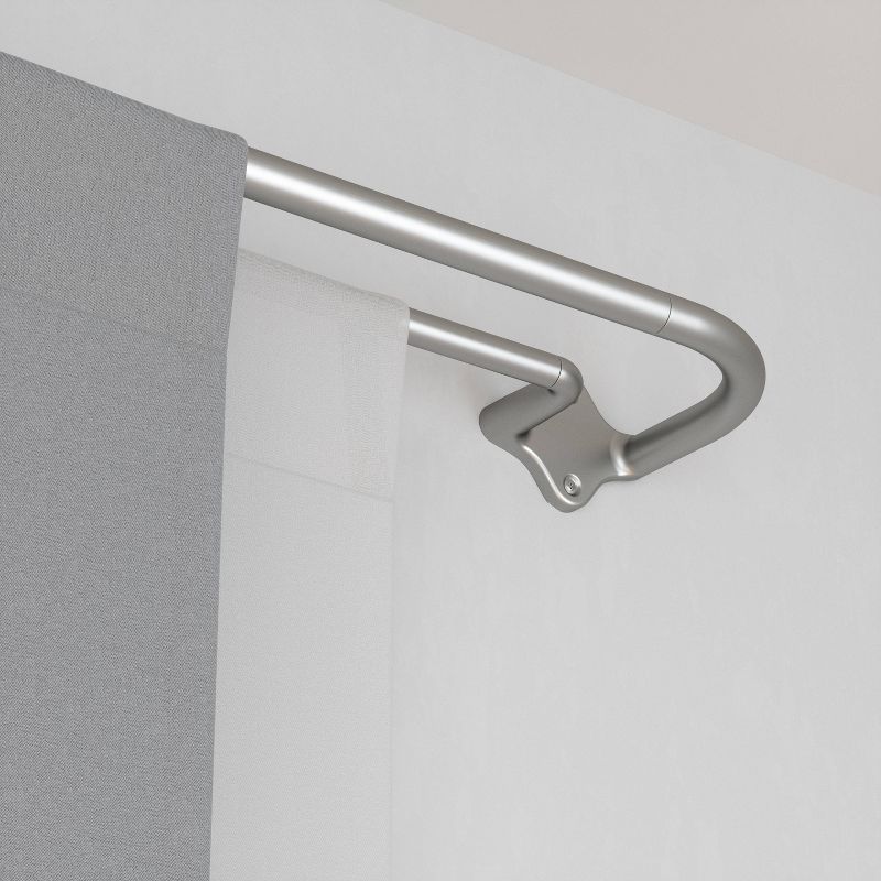 88"-120" Double Dusk Curtain Rod Nickel - Loft by Umbra